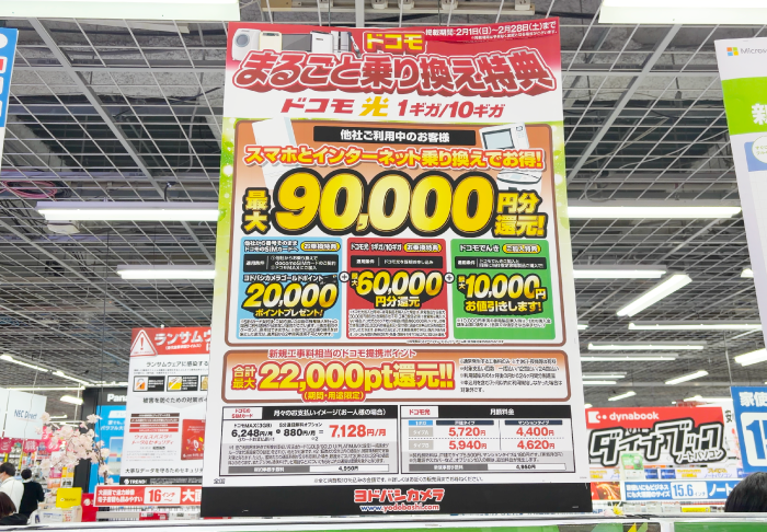 ドコモでんき家電量販店(ヨドバシカメラ)のキャンペーン