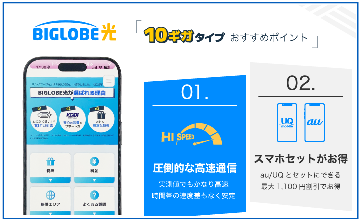 BIGLOBE光 10ギガタイプおすすめポイント