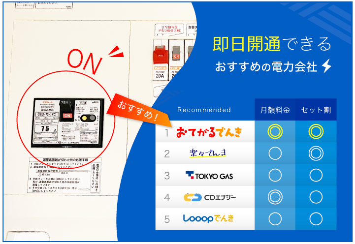 即日開通できる おすすめの電力会社
