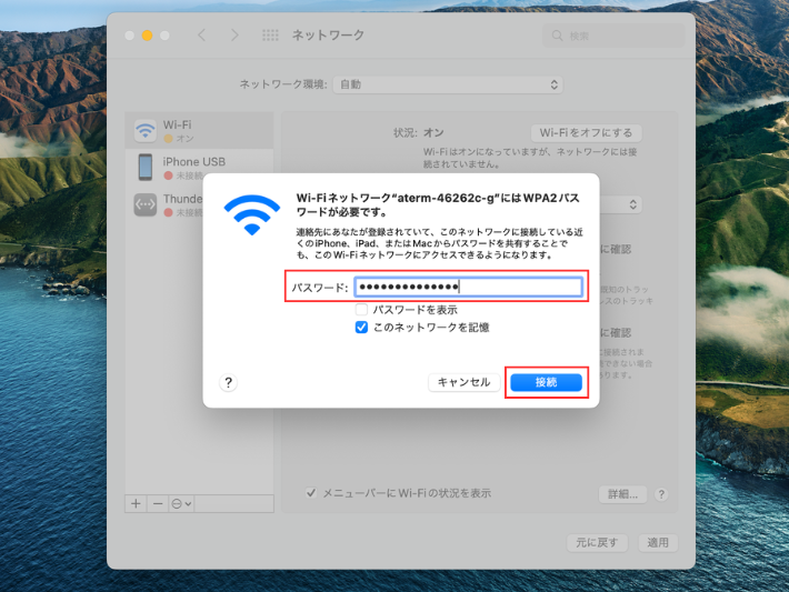 パスワードを入力する