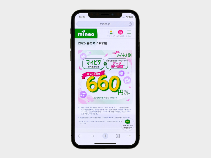 2026春のマイネオ割