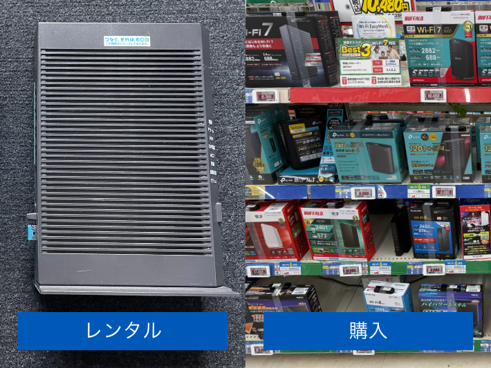 ルーターはレンタルと購入から選べる