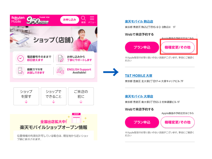 来店予約をする