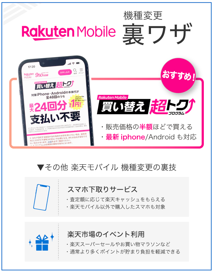 楽天モバイル 機種変更 裏技