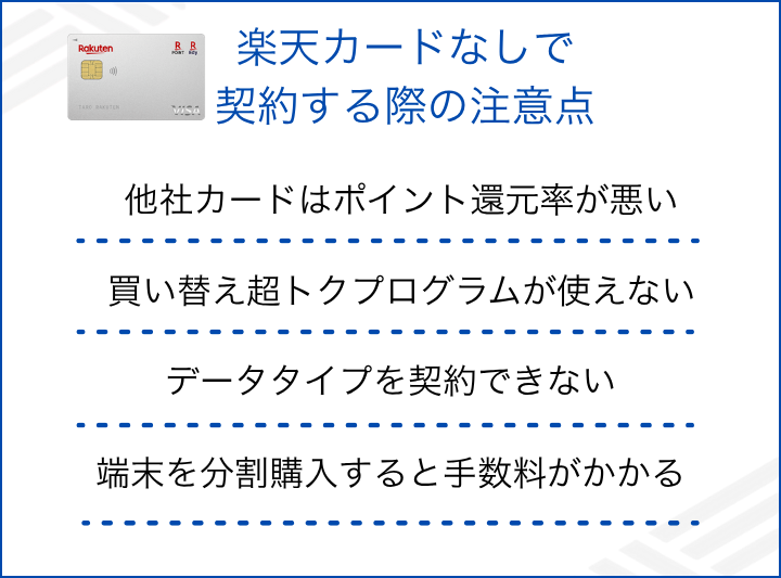 楽天カードなしで契約する際の注意点