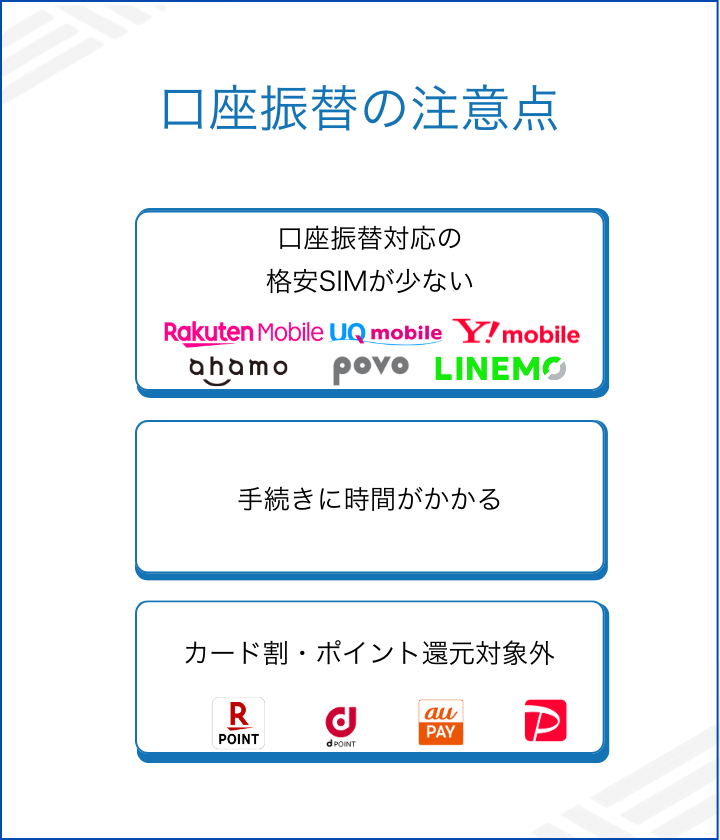 口座振替の注意点